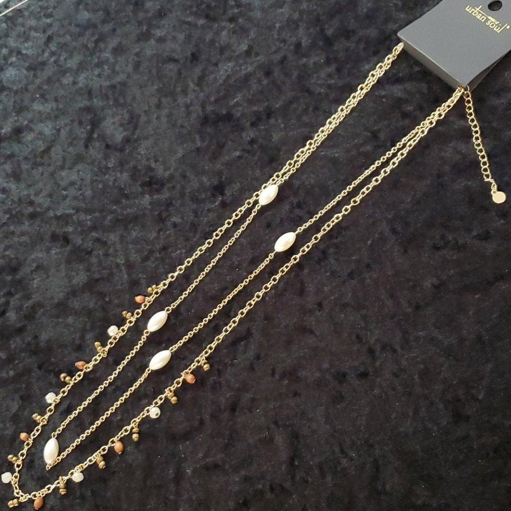 Two Layer Beaded Necklace NWT